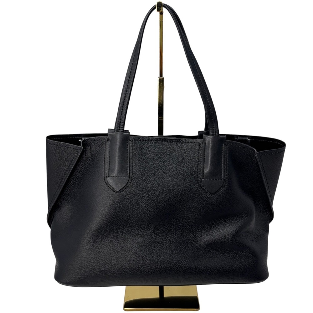 Calvin Klein Jacky Black Micro Pebble Leather Slouchy East West Tote Bag NWOT